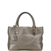 ロエベ アナグラム ハンドバッグ トートバッグ グレー レザー レディース LOEWE 【中古】